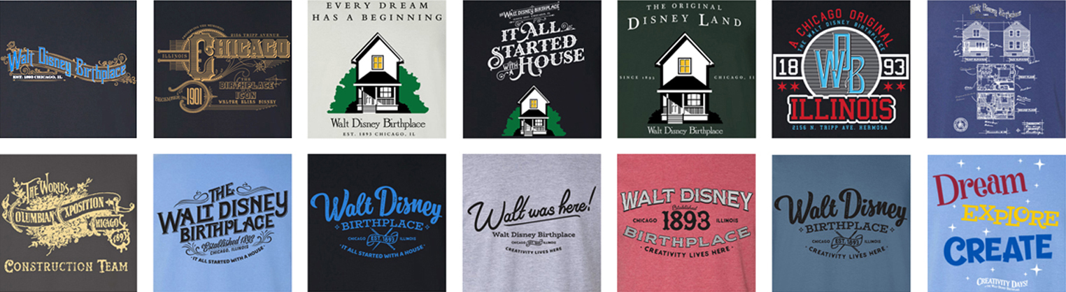 Walt Disney Birthplace T-Shirt Designs